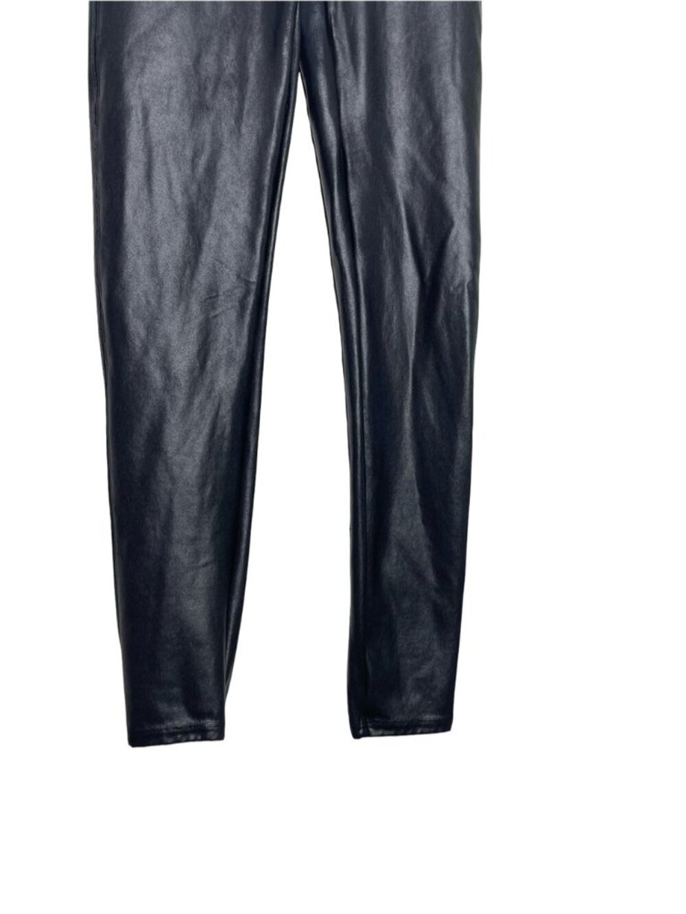 SPANX Faux Leather Leggings in Black Shimmer Size large - Picture 5 of 8